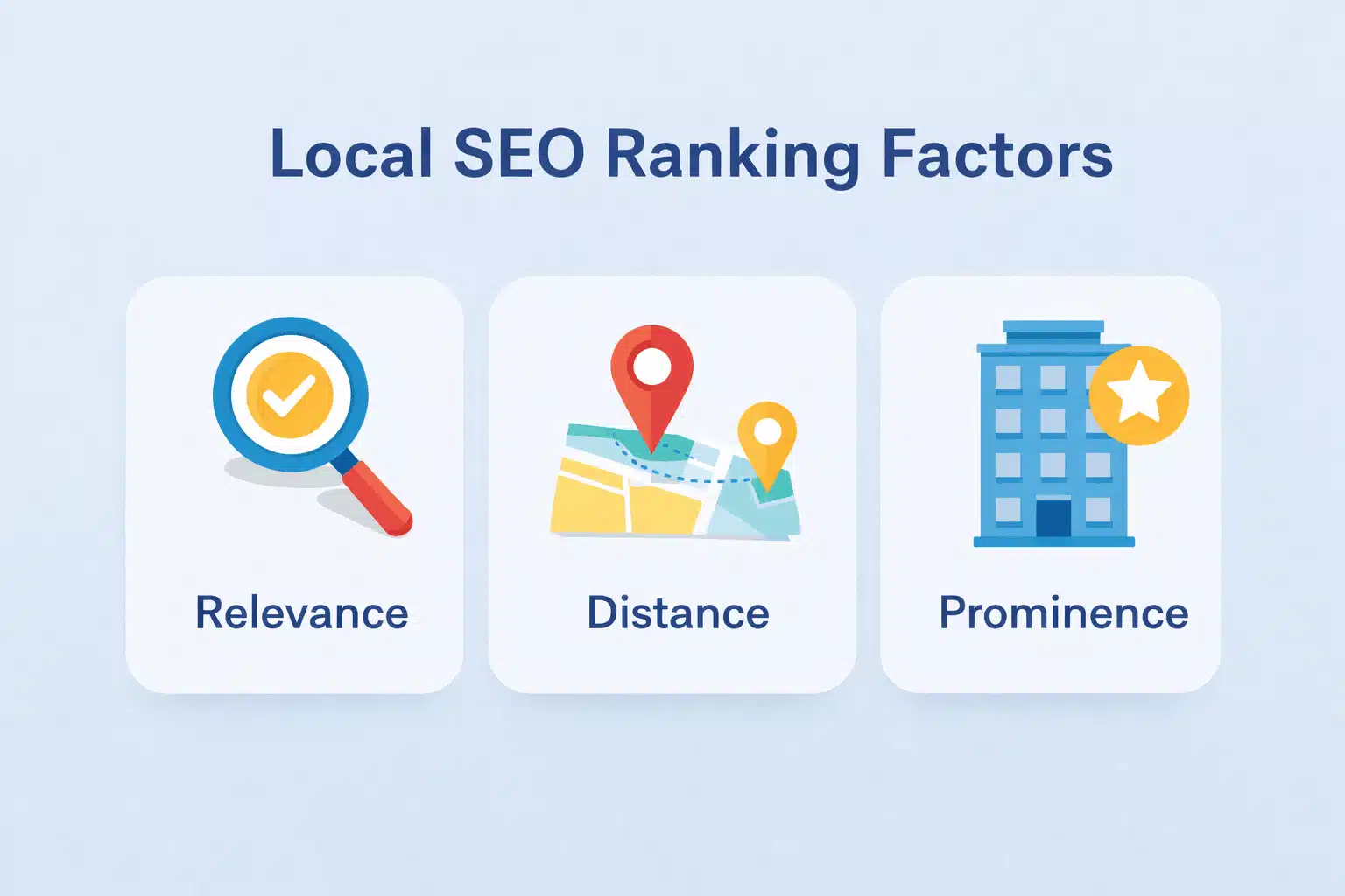 Three Google local ranking factors - relevance distance prominence